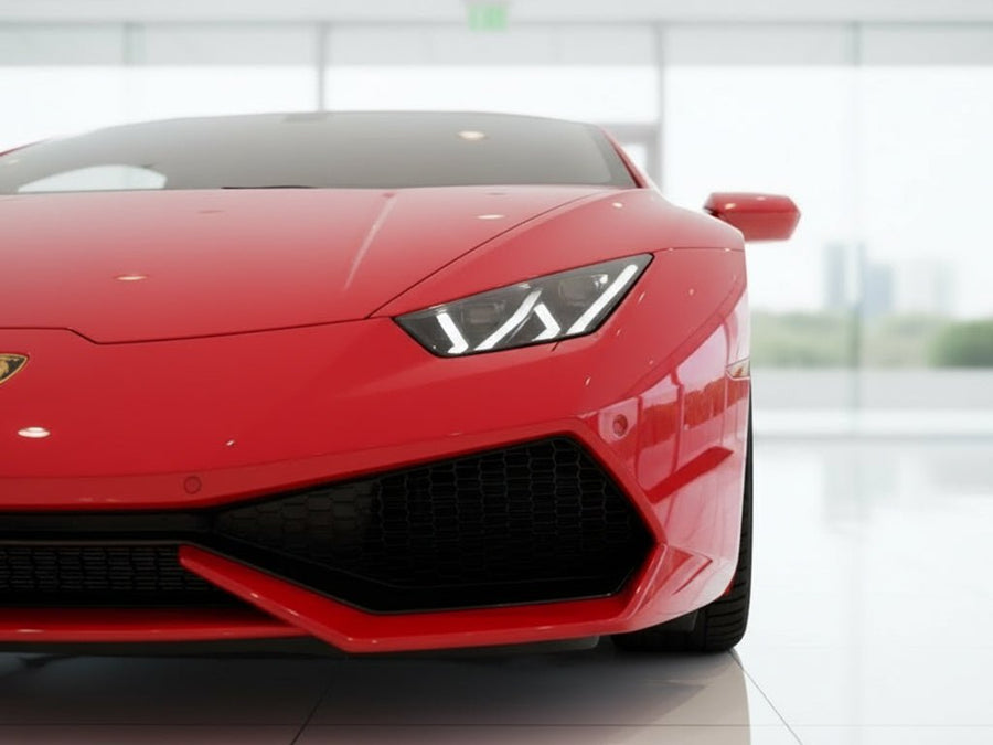 Lamborghini Huracán wrapped in Super Gloss HXONE™ Lava Red restyling film HXONE400