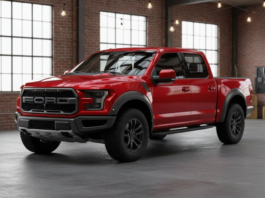 Ford F-150 Raptor wrapped in SuperGloss HXONE™ Lava Red wrap film HXONE400