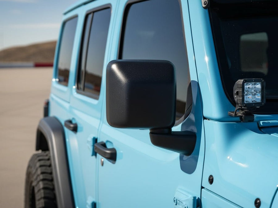 Jeep Wrangler wrapped in SuperGloss HXONE™ Daytona Blue automotive vinyl film HXONE600