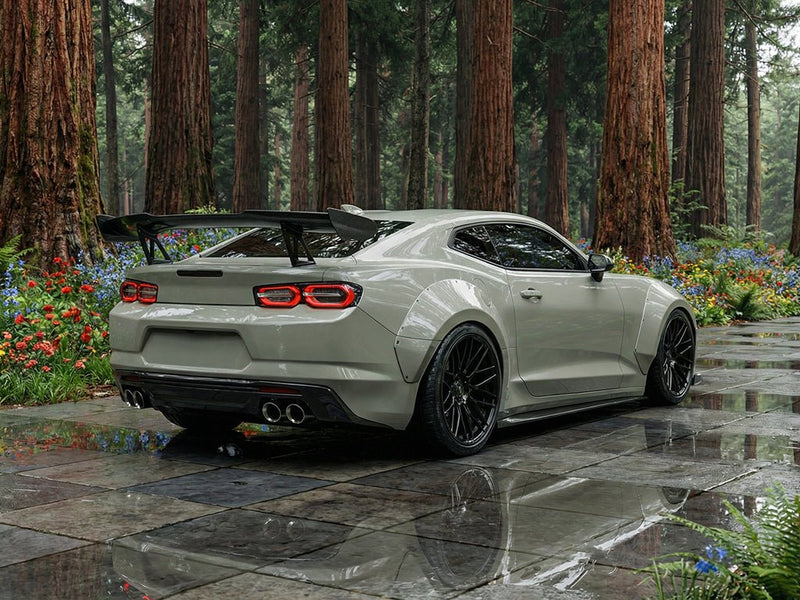 Chevrolet Camaro wrapped in Hexis Super Gloss HXONE™ Seal Khaki car wrap film HXONE702
