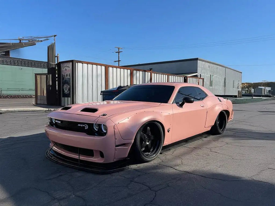 DIY Dodge Challenger SRT wrapped in Super Gloss Pearlescent Pearl Spring Pink vinyl wrap