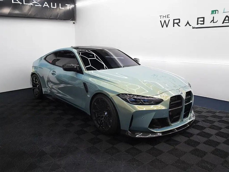BMW M4 wrapped in Super Gloss Pearlescent Urban Bamboo car wrap film