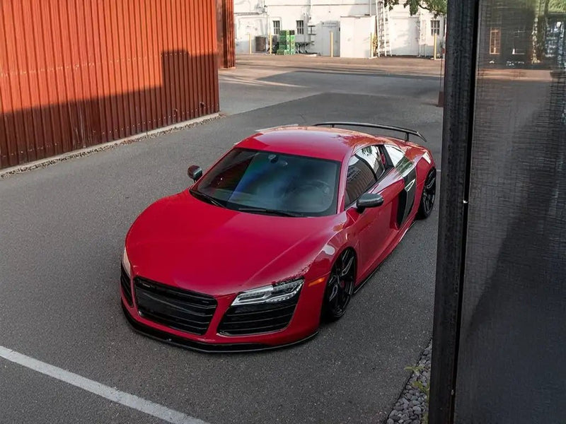 Audi R8 wrapped in SuperGloss Blood Red vinyl wrap