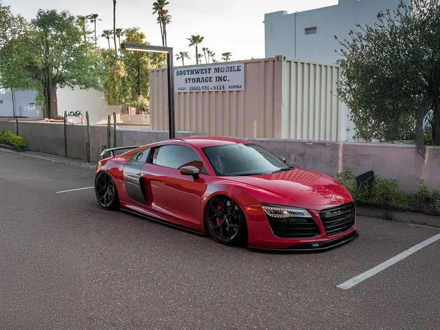 Audi R8 wrapped in SuperGloss Blood Red wrap film