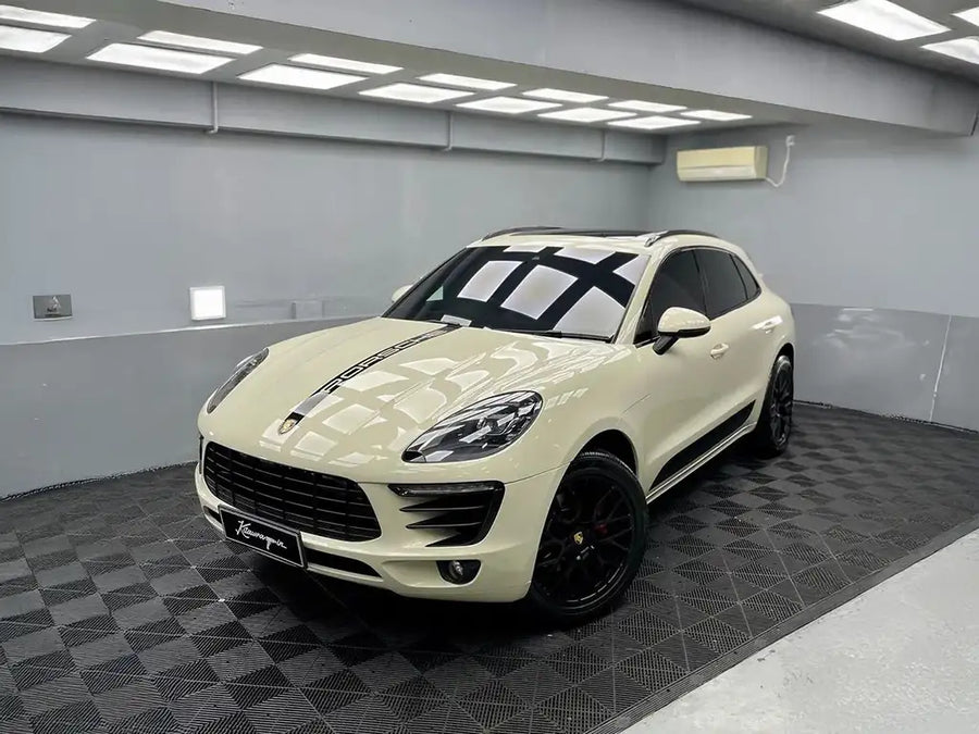 DIY Porsche Macan wrapped in None Limited Special Edition Boneyard White vinyl wrap