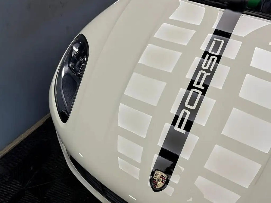 Porsche wrapped in None Limited Special Edition Boneyard White automotive vinyl film