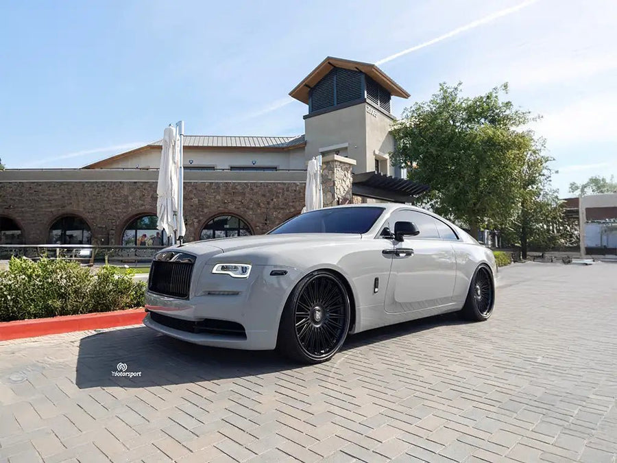 Rolls-Royce Wraith wrapped in Super Gloss Chalk Grey automotive vinyl film