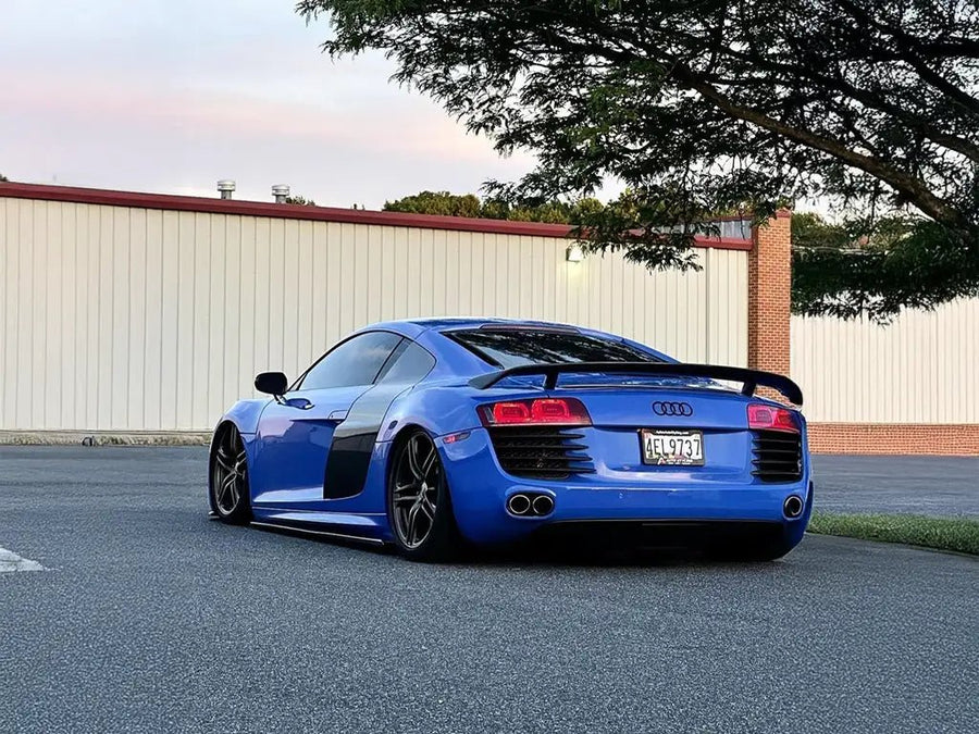 Audi R8 wrapped in Super Gloss Maritime Blue wrap film