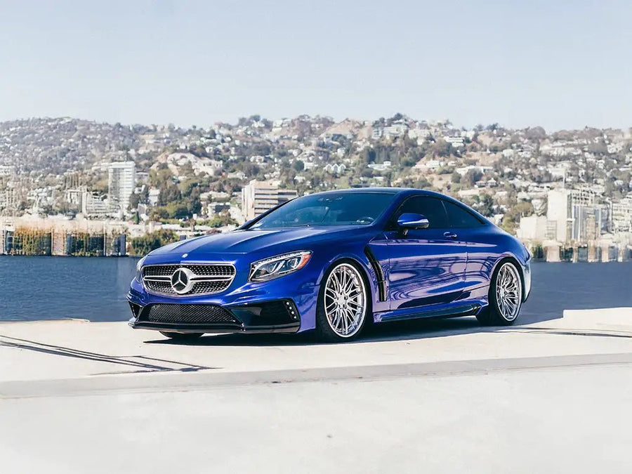 Mercedes-Benz S-Class Coupe wrapped in Inozetek Super Gloss Metallic Blueberry vinyl wrap
