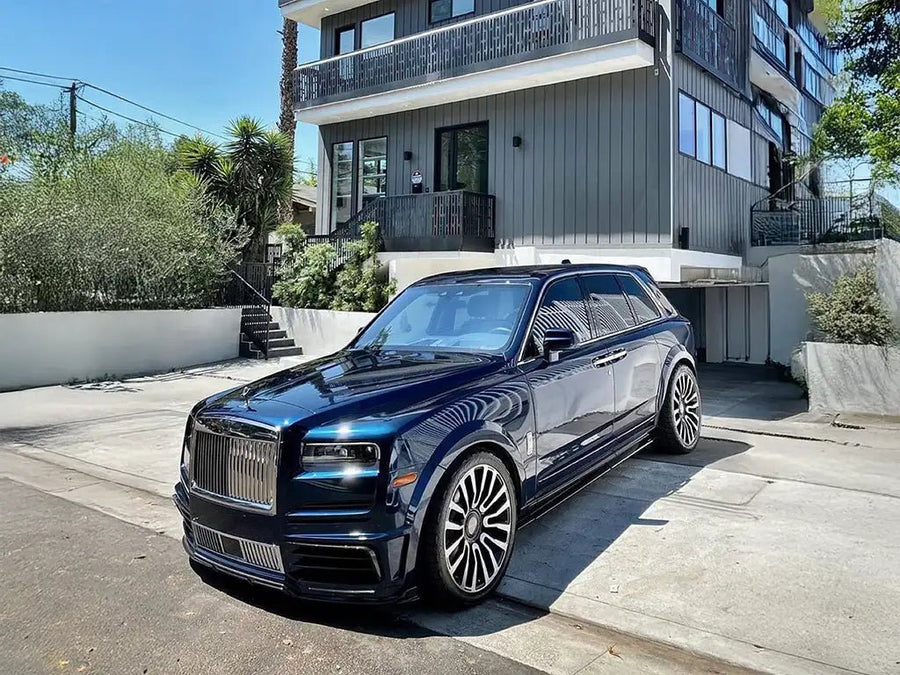DIY Rolls-Royce Cullinan wrapped in SuperGloss Metallic Midnight Blue wrap film