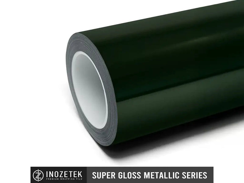 vinyl wrap roll of Inozetek Super Gloss Metallic Midnight Green wrap film
