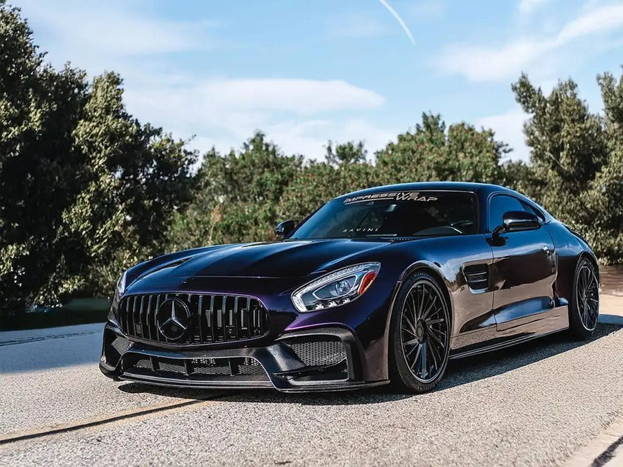 Mercedes-AMG GT wrapped in Inozetek SuperGloss Metallic Midnight Purple vinyl wrap