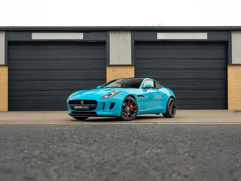 Jaguar F-Type wrapped in Inozetek Super Gloss Miami Blue vinyl wrap