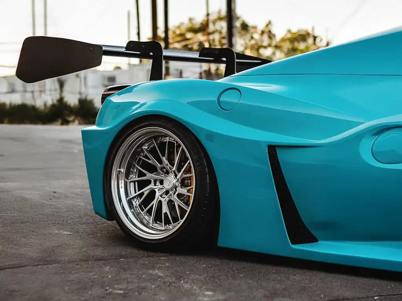 DIY Ferrari LaFerrari wrapped in SuperGloss Miami Blue wrap film