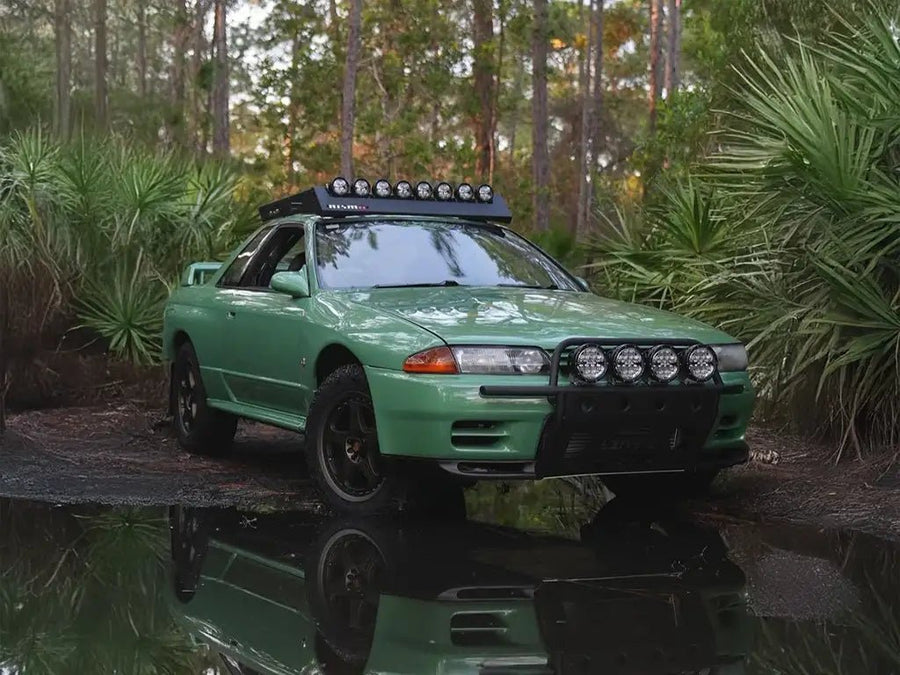 DIY Nissan Skyline GT-R R32 wrapped in SuperGloss Olive Green vinyl wrap