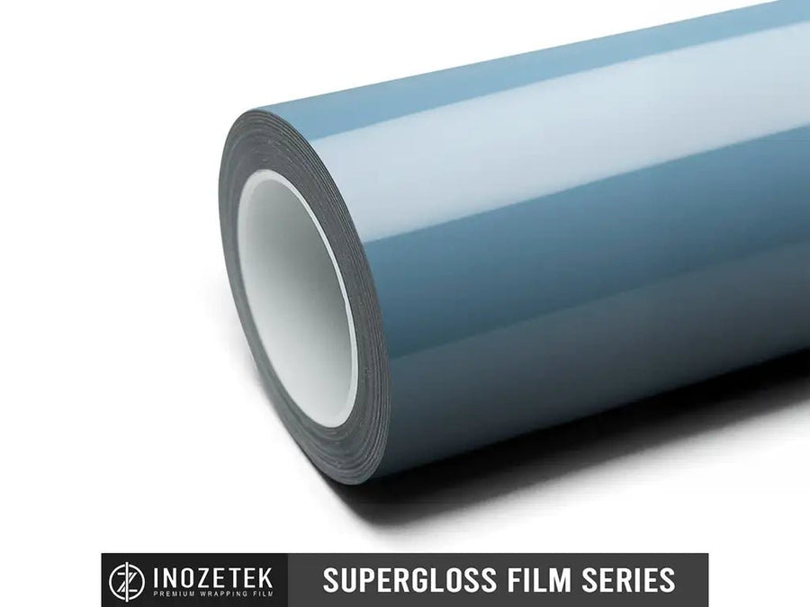 DIY Inozetek SuperGloss Snow Blue car wrap film vinyl wrap roll