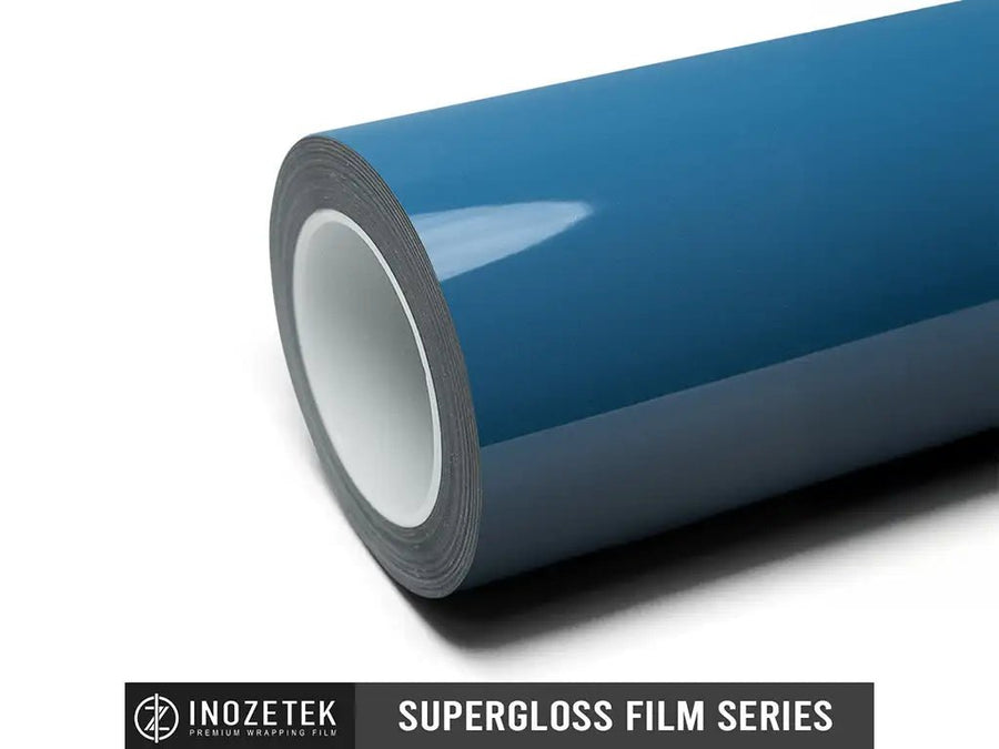 vinyl wrap roll of Inozetek Super Gloss Soft Blue vinyl wrap