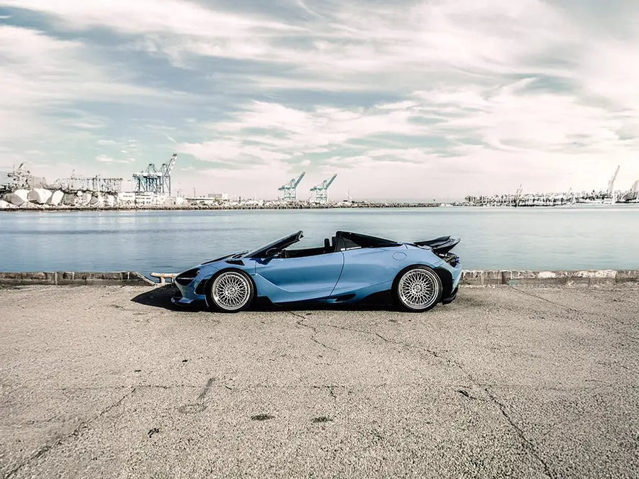 DIY BMW i8 Roadster wrapped in SuperGloss Soft Blue wrap film