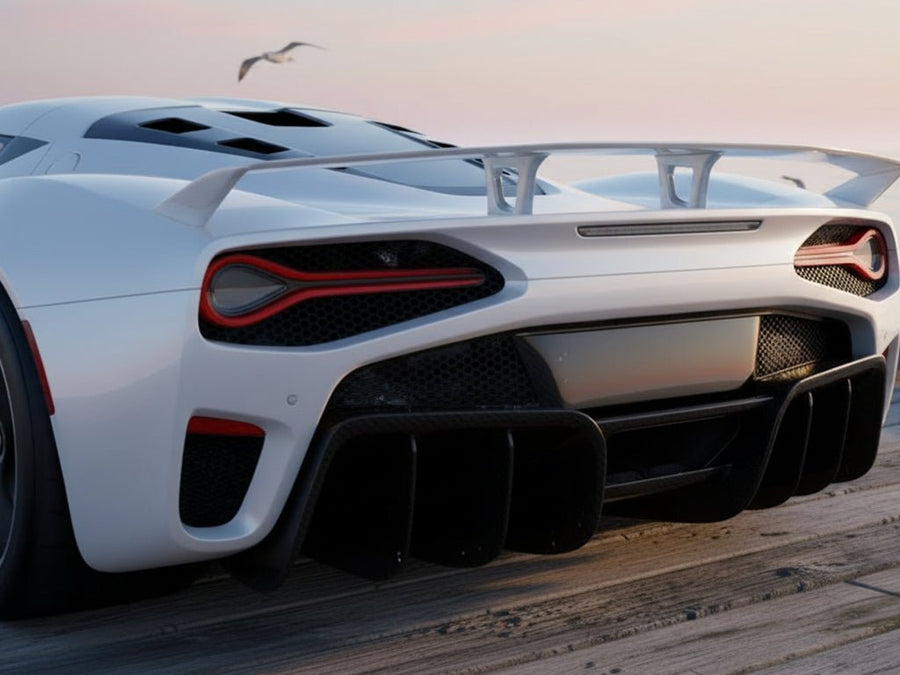 Koenigsegg Jesko wrapped in Hexis Super Gloss HXONE™ Supreme White restyling film HXONE100