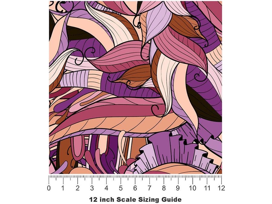 Abandoned Love Floral Vinyl Film Pattern Size 12 inch Scale~Rwraps Abandoned Love Floral Sizing Chart~2