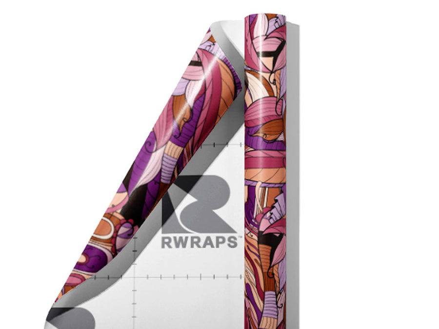 Abandoned Love Floral Wrap Film Sheets~Rwraps Series 914 Abandoned Love Floral Scrolled Sheet~3