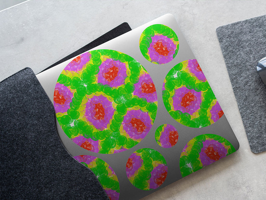 abstract floral tie dye DIY Laptop Stickers