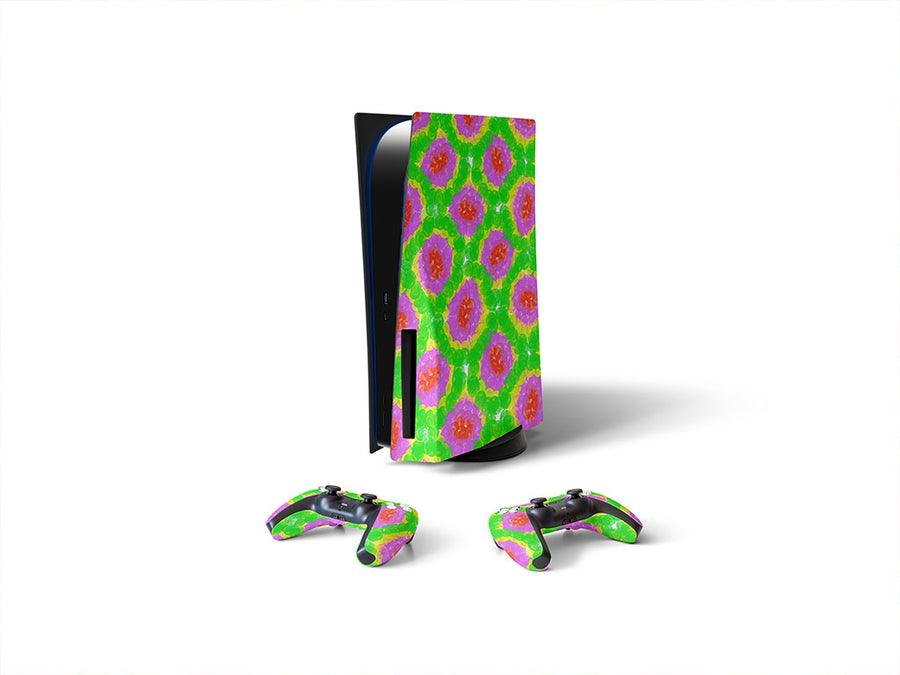 abstract floral tie dye Sony PS5 DIY Skin