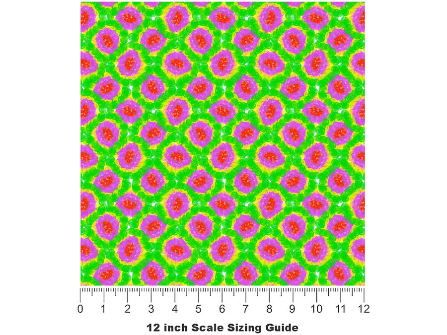 Abstract Floral Tie Dye Vinyl Film Pattern Size 12 inch Scale~Rwraps Abstract Floral Tie Dye Sizing Chart~2
