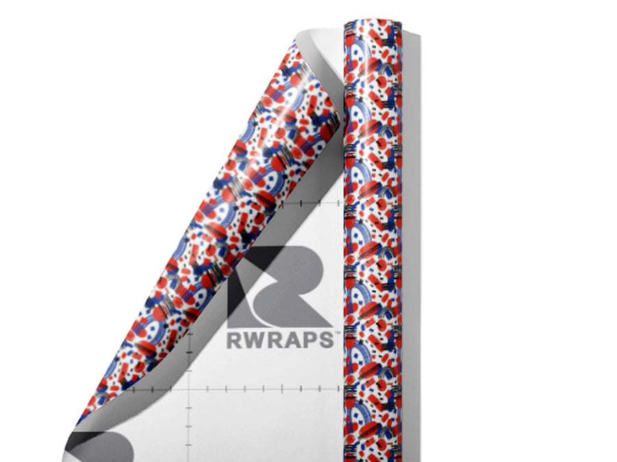 Abstract Patriot Americana Wrap Film Sheets~Rwraps Series 914 Abstract Patriot Americana Scrolled Sheet~4