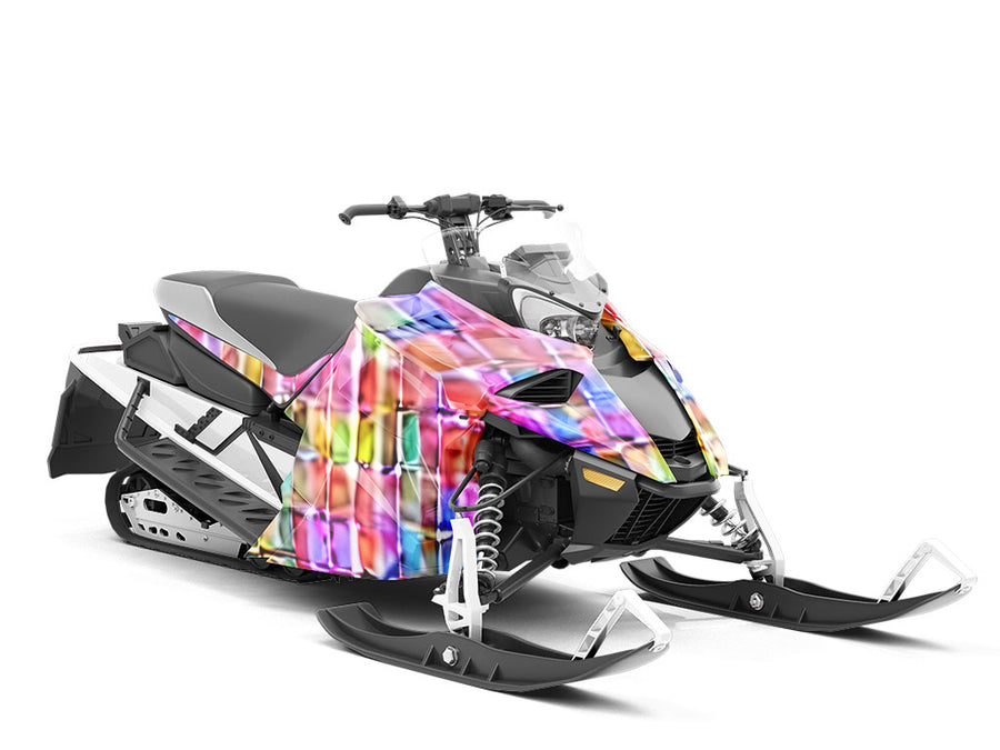 Abstract Brick Custom Wrapped Snowmobile