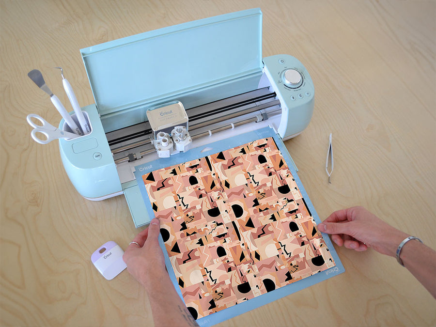 abstract salmon mosaic Cricut Compatible Vinyl