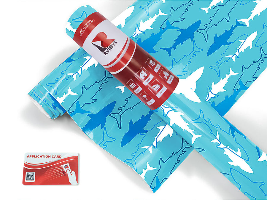 abstract sharks salt water Craft Vinyl Roll