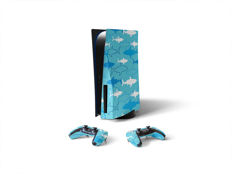 abstract sharks salt water Sony PS5 DIY Skin