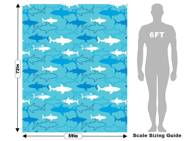 Abstract Sharks Marine Life Vehicle Wrap Scale~Rwraps Series 914 Abstract Sharks Marine Life Measurements~1