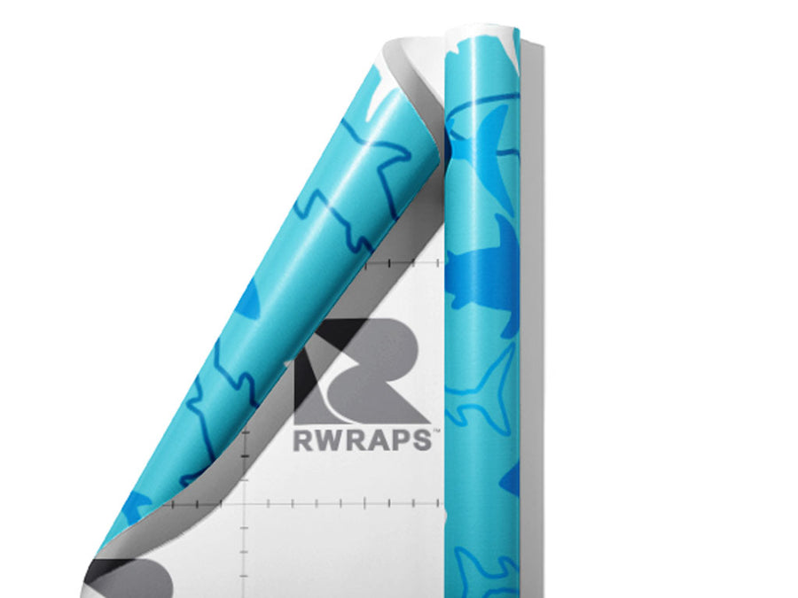 Abstract Sharks Marine Life Wrap Film Sheets~Rwraps Series 914 Abstract Sharks Marine Life Scrolled Sheet~3