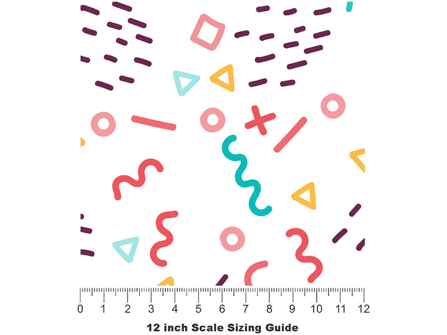 Acting Rehearsal Abstract Vinyl Film Pattern Size 12 inch Scale~Rwraps Acting Rehearsal Abstract Sizing Chart~2