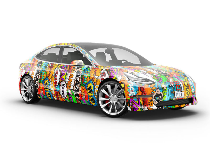 Action Comic Sticker Bomb Vehicle Vinyl Wrap
