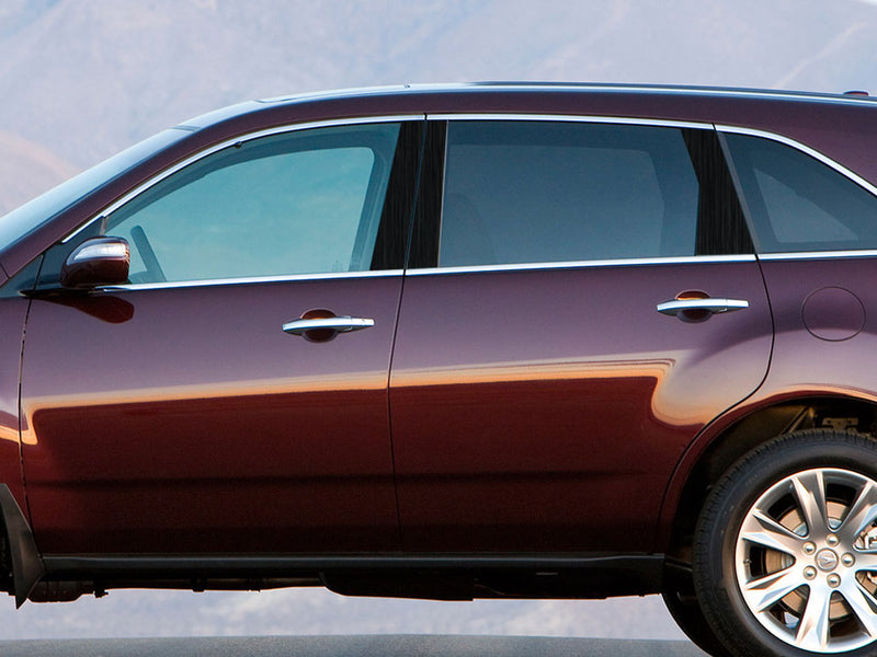 acura mdx 2007-2013 Brushed Aluminum Black Pillar Cover Diagram