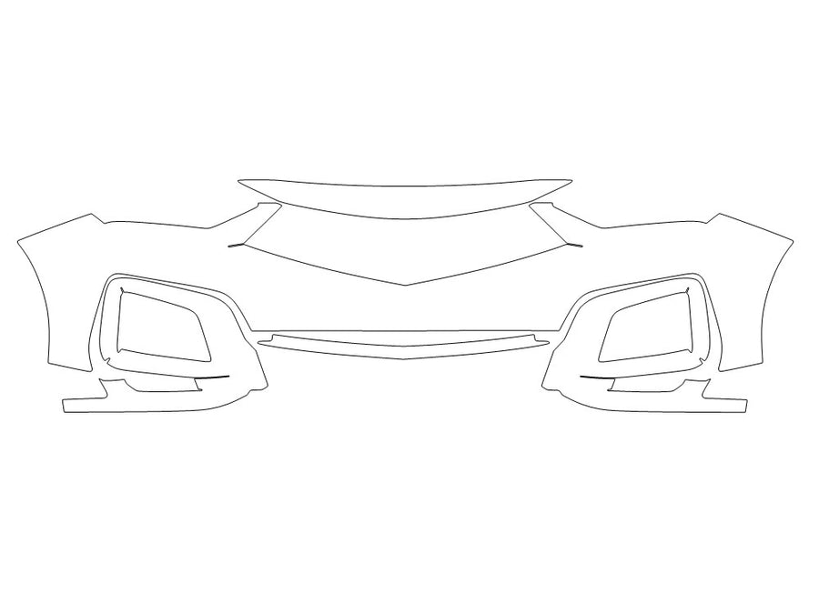 mdx 3M Clear Bra Bumper Precut PPF Diagram