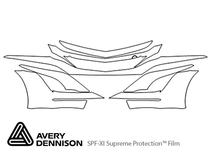 nsx Avery Dennison Clear Bra Bumper Precut PPF Diagram