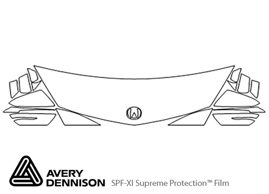 nsx Avery Dennison Clear Bra Hood Precut PPF Diagram