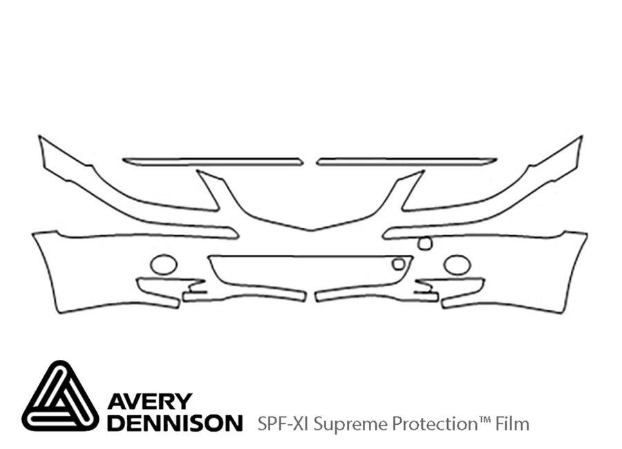 rl Avery Dennison Clear Bra Bumper Precut PPF Diagram