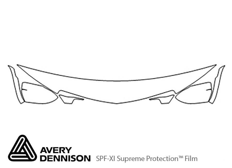 tlx Avery Dennison Clear Bra Hood Precut PPF Diagram