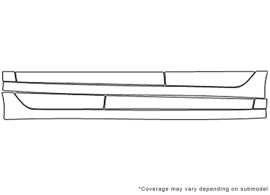 tlx Avery Dennison Clear Bra Door Cup Precut PPF Diagram