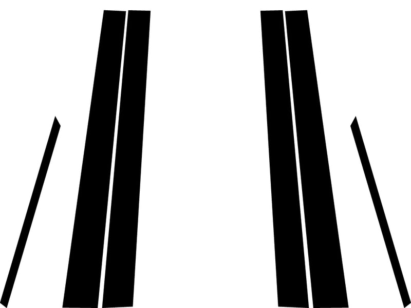 acura tlx 2015-2020 Brushed Aluminum Black Pillar Trim Diagram