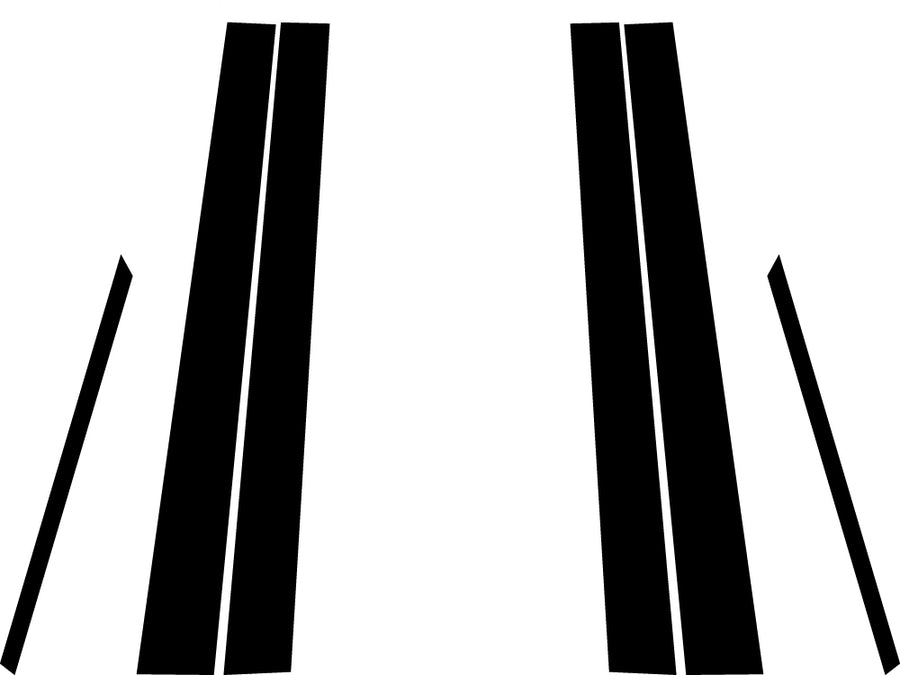 acura tlx 2015-2020 Brushed Aluminum Black Pillar Trim Diagram