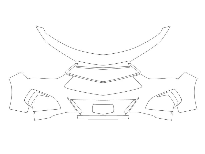 tlx 3M Clear Bra Bumper Precut PPF Diagram