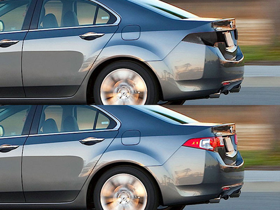 tsx (sedan) Before and After Smoked Taillights