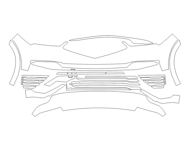 zdx 3M Clear Bra Bumper Precut PPF Diagram