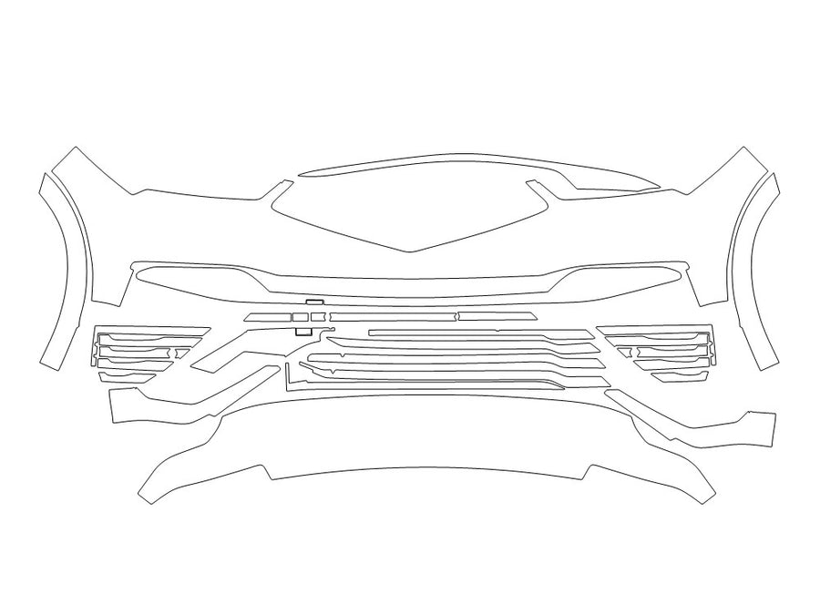zdx 3M Clear Bra Bumper Precut PPF Diagram